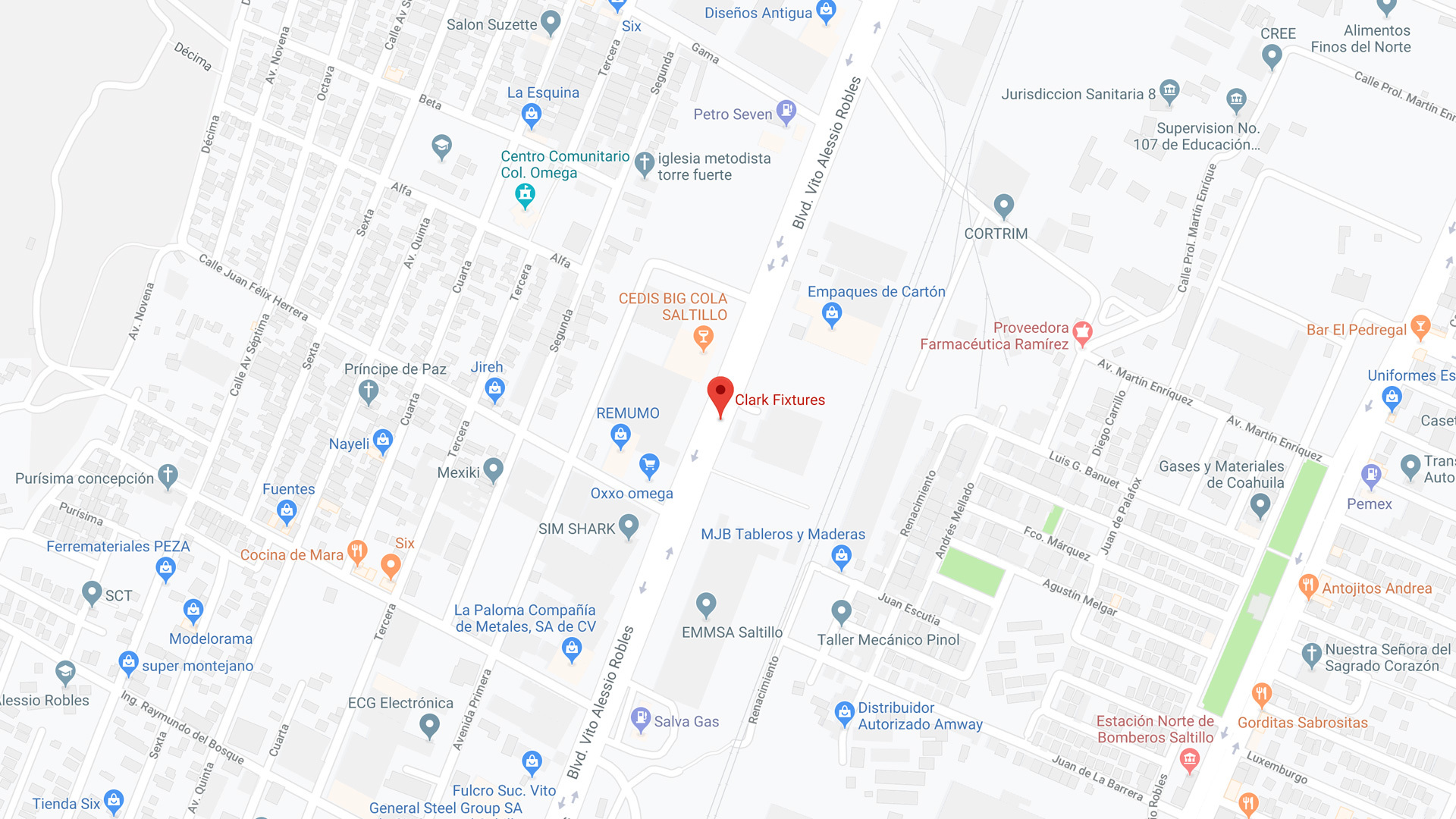 Google Map pinpoint of México location